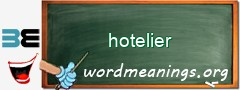 WordMeaning blackboard for hotelier